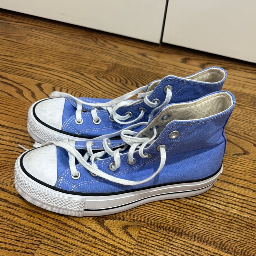 Converse Blue and White High-Top Sneakers